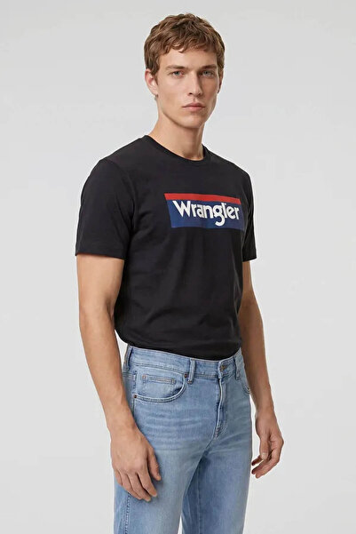 WRANGLER 100% pamuk Regular Fit Normal kroj okrugla kragna T-shirt sa detaljn...