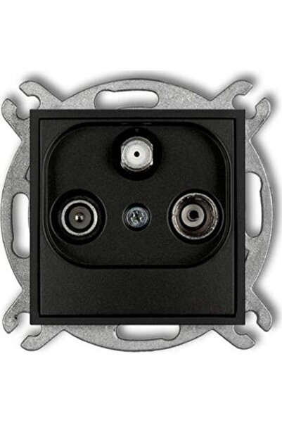 KARLIK Mufă pentru antenă MINI RTV-SAT Conector Multimedia (Internet) negru m...