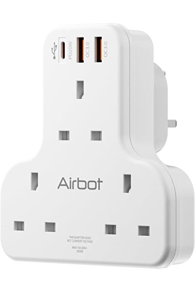 Airbot Air 3C-PD Multi Extension Socket 3250W 3 Way Power Adaptor with USB + ...