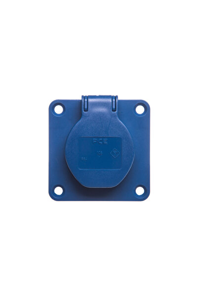 PCE Soclu de bord 10/16A 2P+Z 230V /70x70/albastru 108-7b