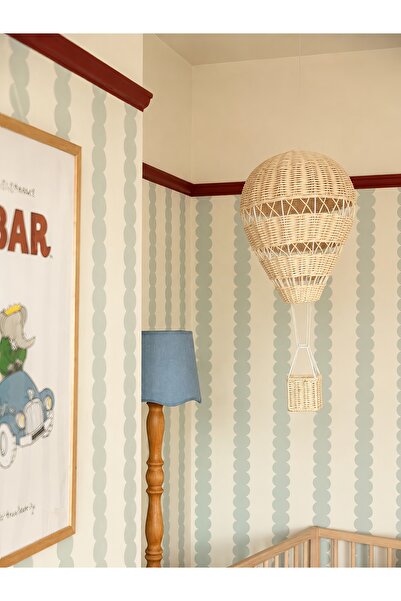ETERNAL SUNSHINE Dekoratif Rattan Hasır Bambu Balon Çocuk Odası Duvar Süsü De...