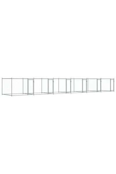 vidaxl Țarc pentru câini cu uși, Gri, 12 x 2 x 1.5 m, Oțel galvanizat
