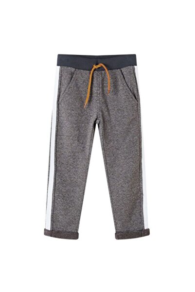 vidaxl Pantaloni de trening pentru copii, gri închis melanj, 104