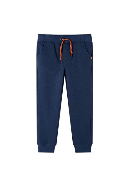vidaxl Pantaloni de trening pentru copii, bleumarin melanj, 128