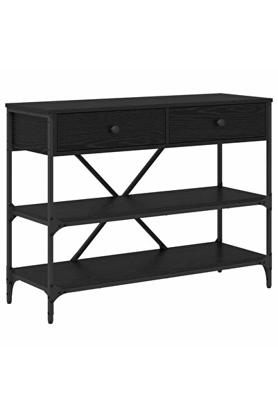 vidaxl Masă de consolă cu sertar Stejar Negru 100 x 34,5 x 75 cm lemn