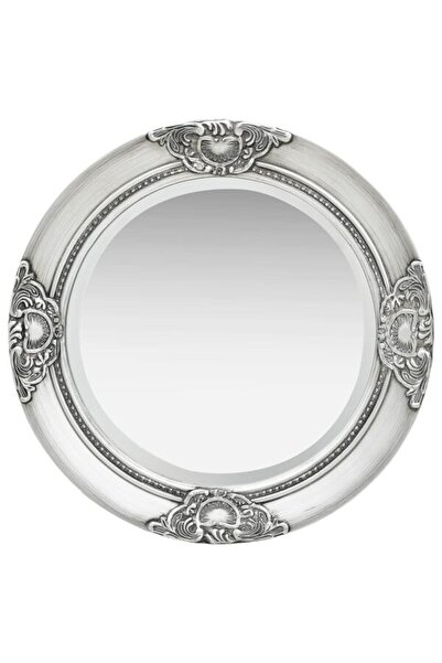 vidaxl Oglindă de perete în stil baroc, argintie, 50 cm