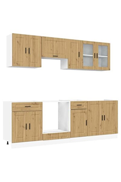 vidaxl Set de mobilier de bucătărie din 8 piese  "Kalmar " din lemn de stejar...