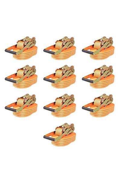 vidaxl Chingi de ancorare cu clichet, 10 bucăți, 2 tone, 8 m x 50 mm, Portocaliu