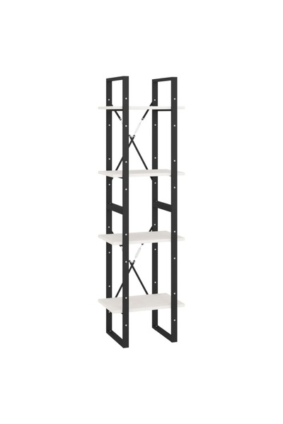 vidaxl Bibliotecă cu 4 rafturi, alb, 40x30x140 cm, lemn masiv de pin