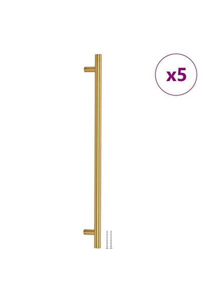 vidaxl Mânere de dulap, 5 bucăți, aurii, 480 mm, oțel inoxidabil