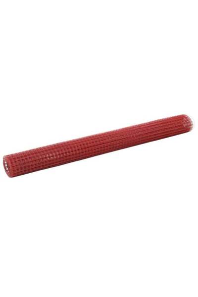 vidaxl Plasa de gard pentru găini, roșie, 25 x 1.5 m, oțel placat cu PVC