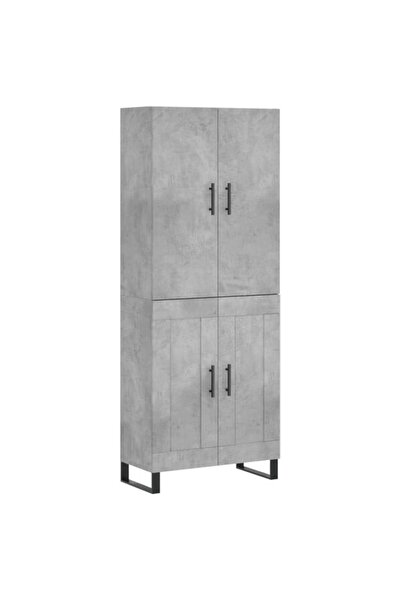 vidaxl Dulap înalt, gri beton, 69,5 x 34 x 180, lemn prelucrat