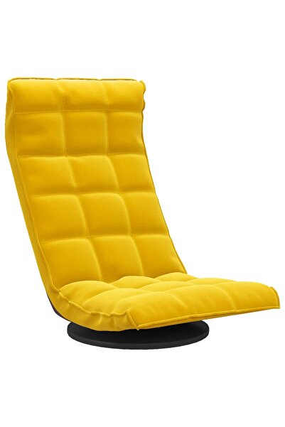 vidaxl Scaun de podea pivotant, galben, catifea