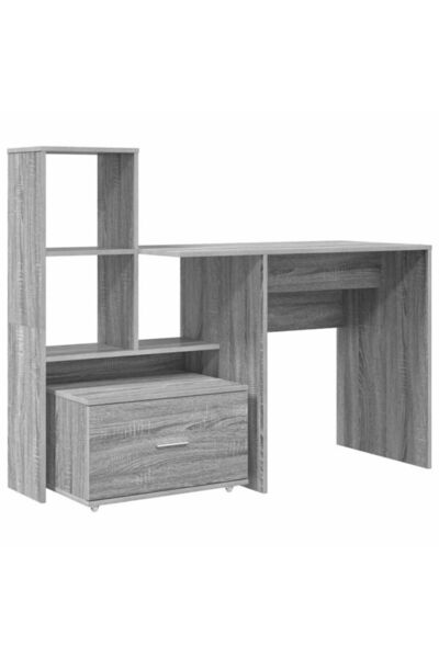 vidaxl Birou cu sertar Gri Sonoma 131.5 x 50 x 106.5 cm Lemn compozit