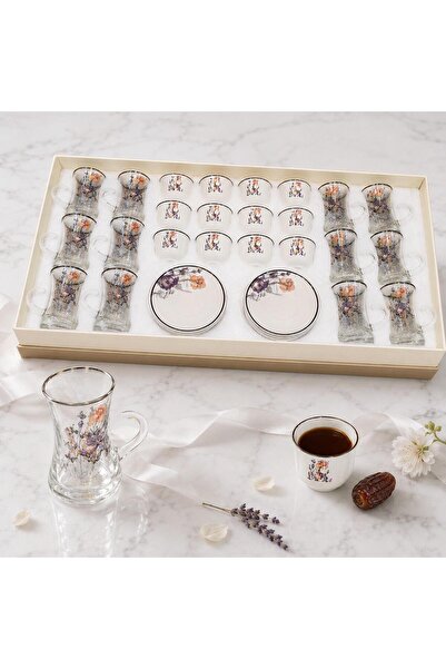 Lavera Luxury 36Pcs Cups and Saucers Set - Pink