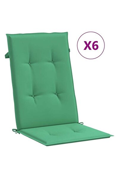 vidaxl Perne pentru scaun cu spătar înalt, 6 bucăți, verzi, 120 x 50 x 3 cm, ...