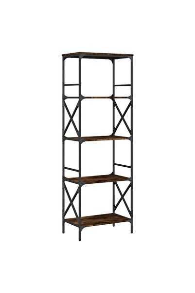 vidaxl Bibliotecă cu 5 niveluri, stejar fumuriu, 59x35x171 cm, lemn