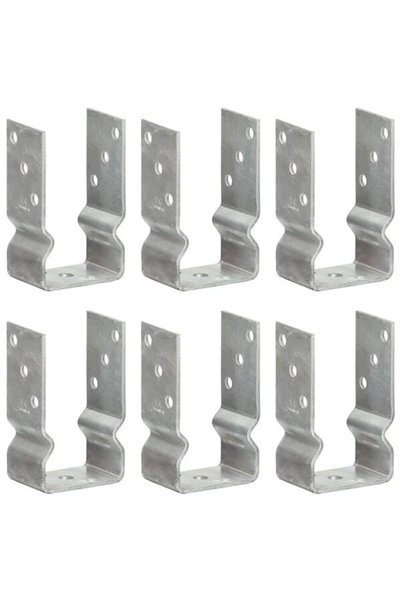 vidaxl Ancore pentru gard, 6 buc., argintii, 8 x 6 x 15 cm, oțel galvanizat