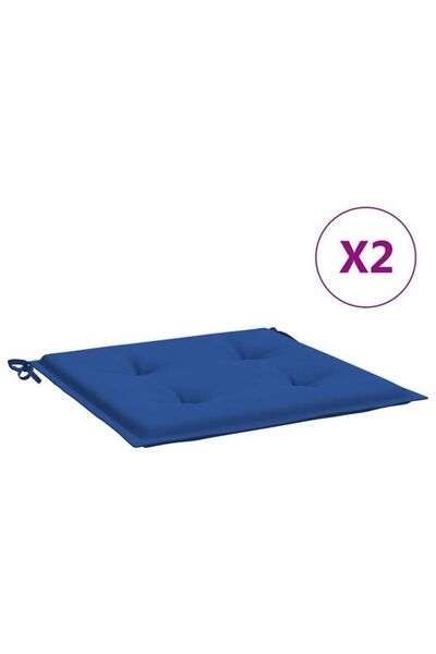 vidaxl Perne pentru scaune de grădină 2 buc. albastru 50 x 50 x 4 cm țesătură...