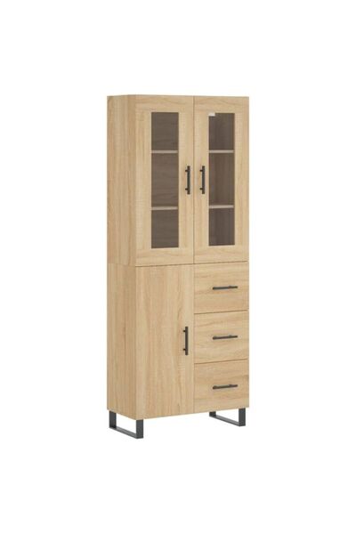vidaxl Dulap înalt, Stejar Sonoma, 69.5 x 34 x 180 cm, Lemn prelucrat