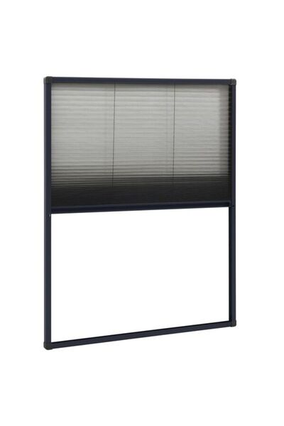 vidaxl Plasă plisată anti-insecte pentru ferestre, antracit, 60 x 80 cm, alum...