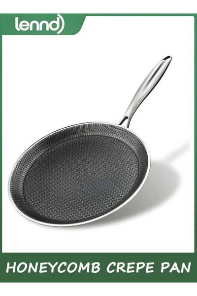 LENND Nonstick Crepe Pan, 26cm Stainless Steel Crepe Pan, Honeycomb Coating F...