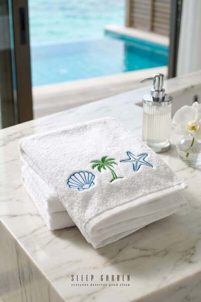 Sleep Garden 100% Cotton Embroidered Design Starfish Pattern Hand and Face To...