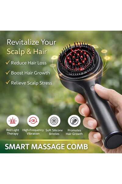 iqraafashion Smart Massage Comb With Red Light Therapy Hair Growth Brush