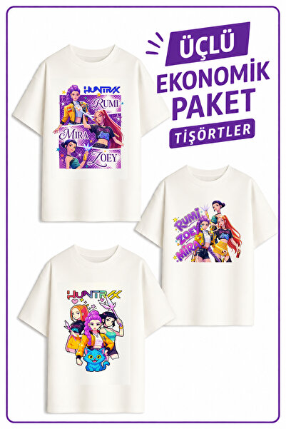 Belya Kids Wear تيشيرتات بناتي 6 هونتركس ديزاين 3 في 1 اقتصادية