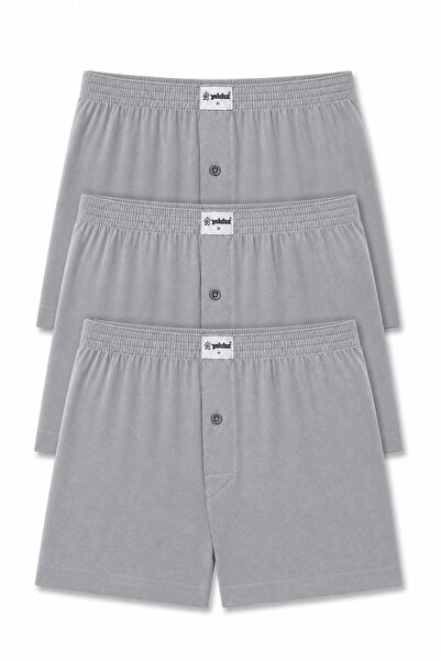YILDIZ Towel Waist Men's Boxer Gray 100% Cotton 3-Pack