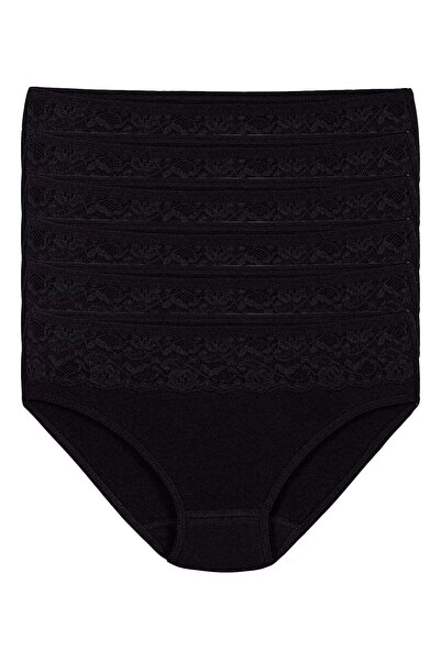 YILDIZ Lycra Lace Bikini Women's Panties Black 6-Pack
