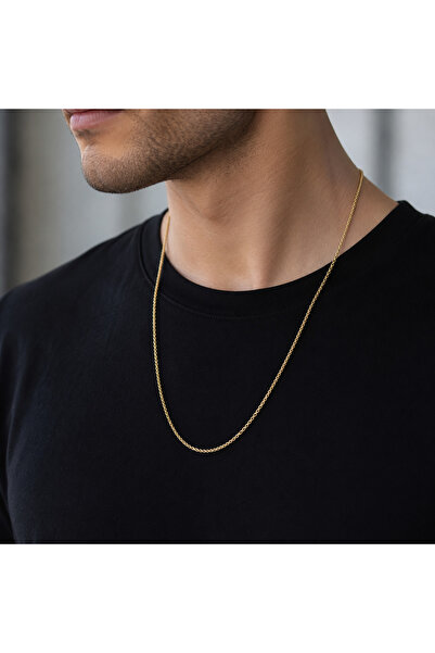 Sjour Twisted Chain Men's Necklace 60 cm - 3 Years Warranty - Color Options A...