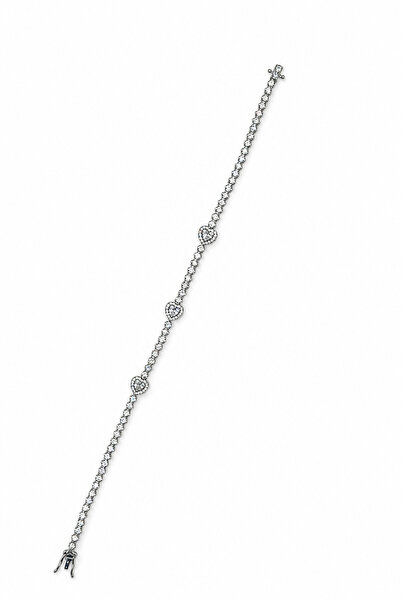 Balenbi Jewelry Women's Three Heart Figured Stone Silver Color Non-Tarnish St...