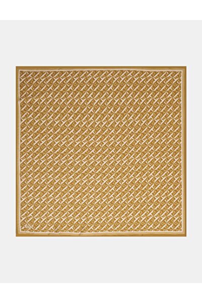 Kayra 100% Lyocell Monogram Pattern Scarf Cinnamon