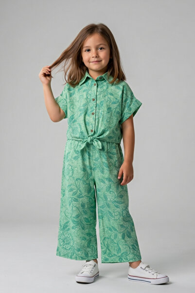Pafim Girls' Two-Piece Set, Spanish Style Patterned Modal Set, Ages 5-12