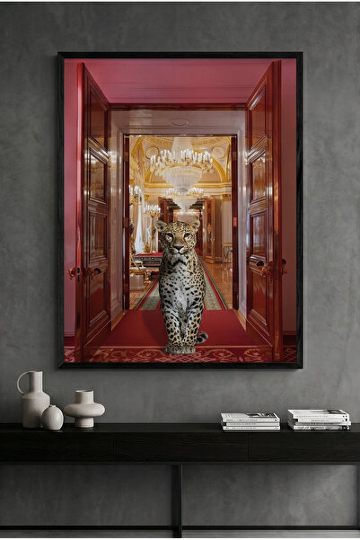 Jasmine Art Royal Leopard Abstract Wall Art | Framed Canvas Print | Luxury Mo...