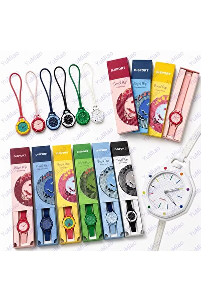 thmz Poproyal Royal Pop Boyun Askılı Saat Unisex Tasarım Kolye Saat Renkli Fa...