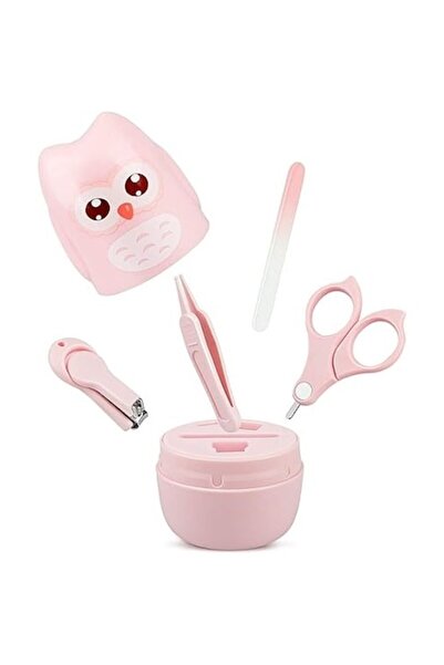 DAMUR Set of 4 Baby Nail Care Pieces, made of ABS+Stainless Steel, Owl-shaped...