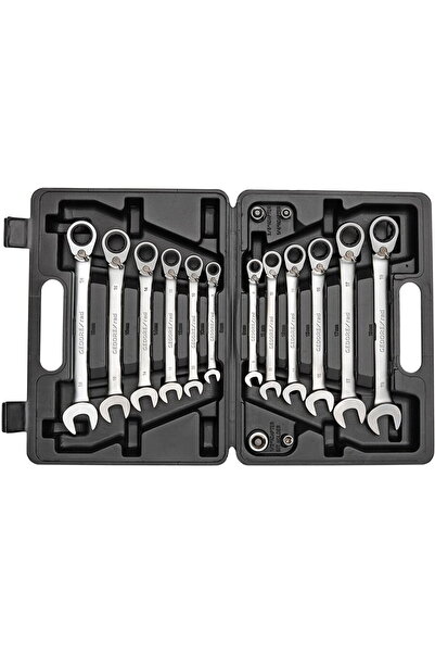 Gedore Set de chei fixe cu clichet, cu inel roșu, 16 piese, cromate, SW 8 - 19mm