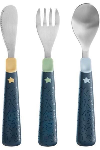 tommee tippee Big Kids Metal Cutlery Set 12M+ | Chunky Handles, Rounded Edges...