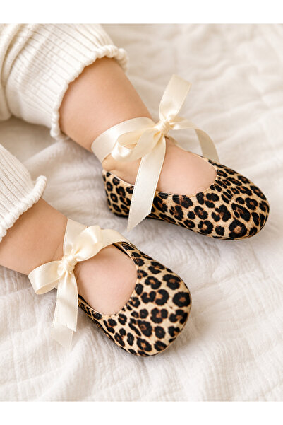 COOLMINIES Baby Girl Leopard Patterned Booties, Baby Girl Shoes, Gift First S...