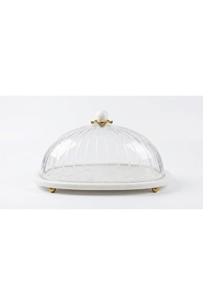 Sembol Oval 35cm Marble with Glass Cover