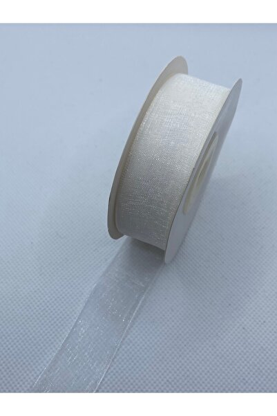 Lorin hobi Cream 2 cm 20 Meters Organza Tulle Ribbon No;3001