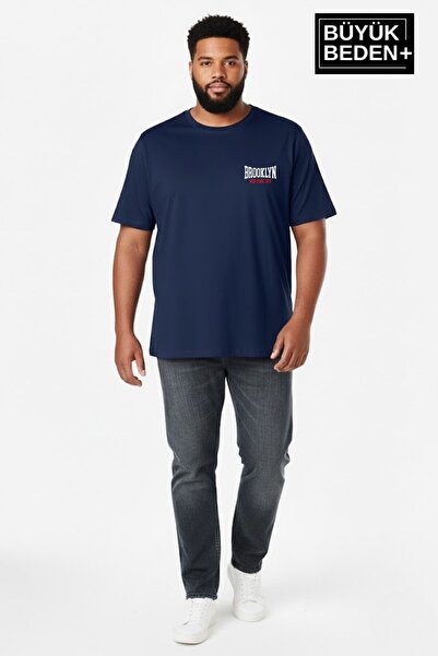Superlife Süperlife Men's Large Size Brooklyn 1970 Printed 3Xl-6Xl Crew Neck ...