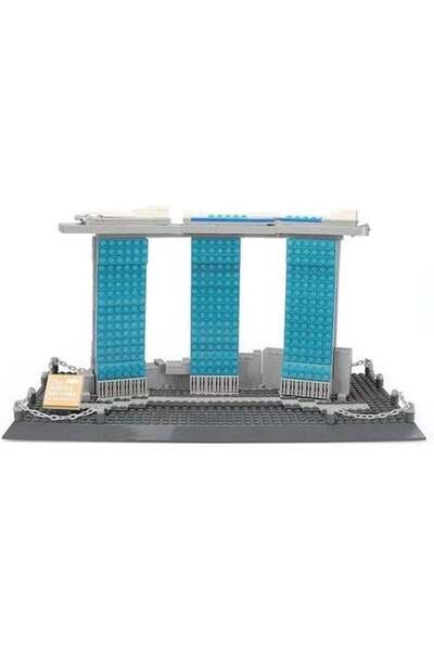 Wange Marina Bay Sands Hotel in Singapore Assembly Architecture Model with Bl...