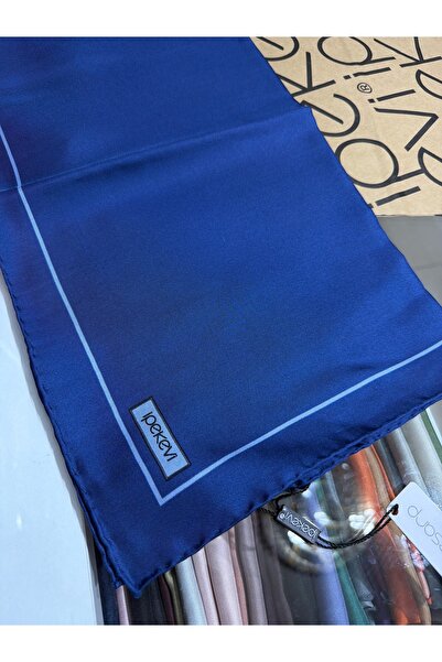 ipekevi ΜΟΝΟΧΡΩΜΟ ΜΕΤΑΞΩΤΟ ΦΟΥΛΑΡΙ ΤΥΠΟΥ TWILL ΜΕ ΑΤΣΑΛΙΝΟ ΜΠΛΕ ΤΕΛΕΙΟ 01115