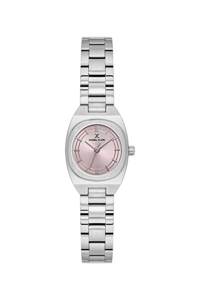 Daniel Klein 22.5 mm Women's Wristwatch with Dial, Pink Strap, Silver Color, ...