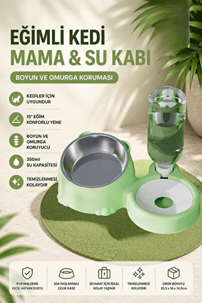 FloriaShopping Eğimli Kedi Mama & Su Kabı