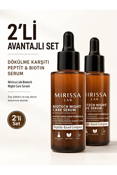 Mirissa Lab Peptit Biotin Kompleksi Saç Dökülmesi Karşıtı 2'li Gece Bakım Serumu
