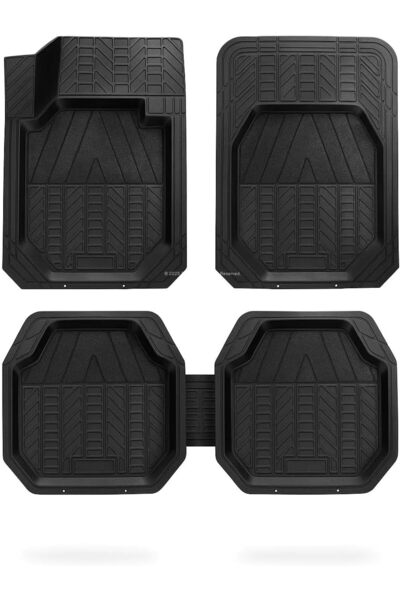 Universal Oto Paspas Seti, 3D Derin Havuzlu, Kesilebilir, 1. Sınıf PVC Malzeme, Kaymaz Tabanlı, Ayak Dayamalı, Neme ve Aşınmaya Dayanıklı, 5 Parça, Şaft Tüneli Dahil, Araç Paspası (Siyah)